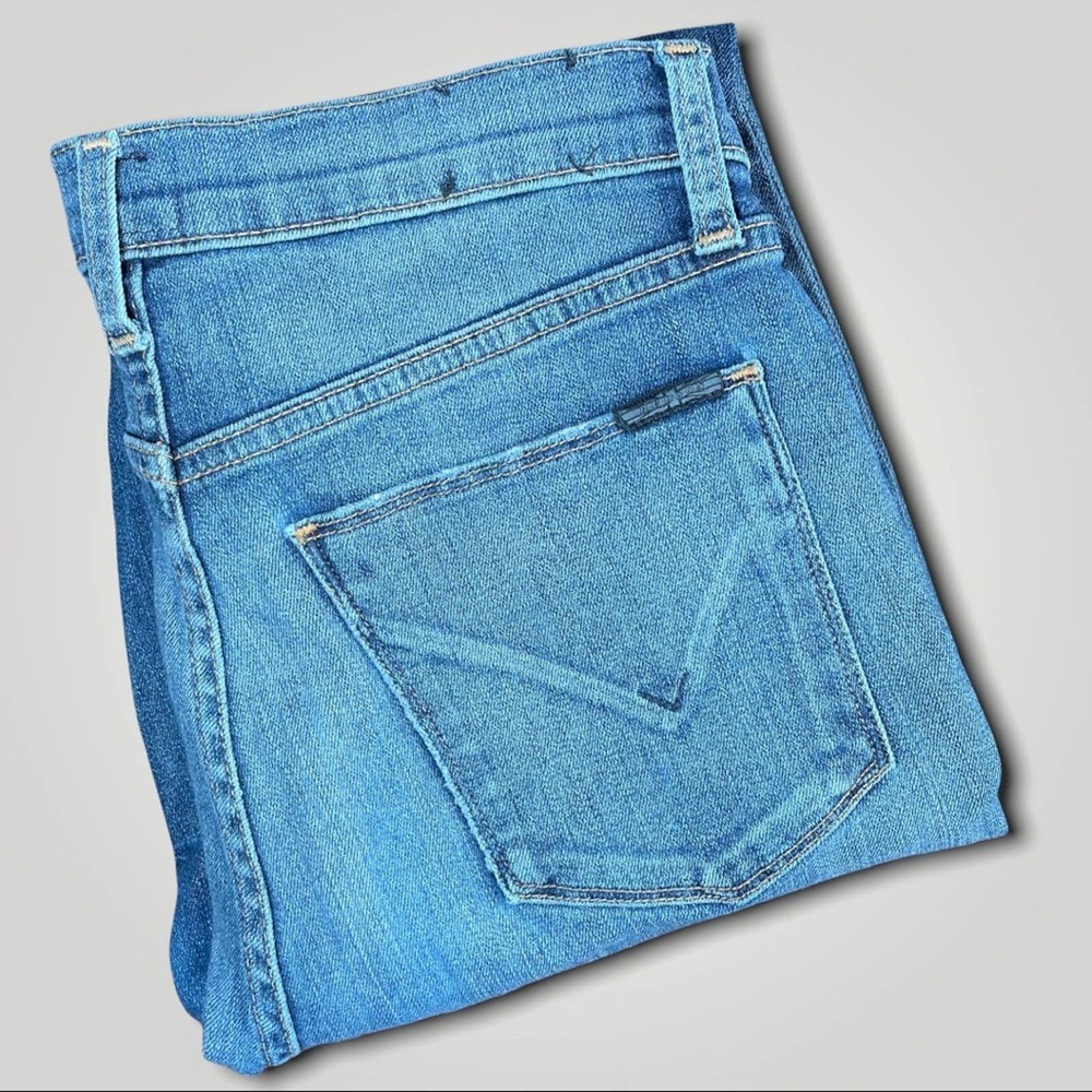 HUDSON HIGH RISE CROP HARPER BABY MEDIUM BLUE WASH DENIM JEANS - 25 - Picture 2 of 7